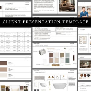 Interior Design Client Presentation, Design Presentation Template, Canva Canva Template,  Client Proposal, Mood Board Template - Ethereal