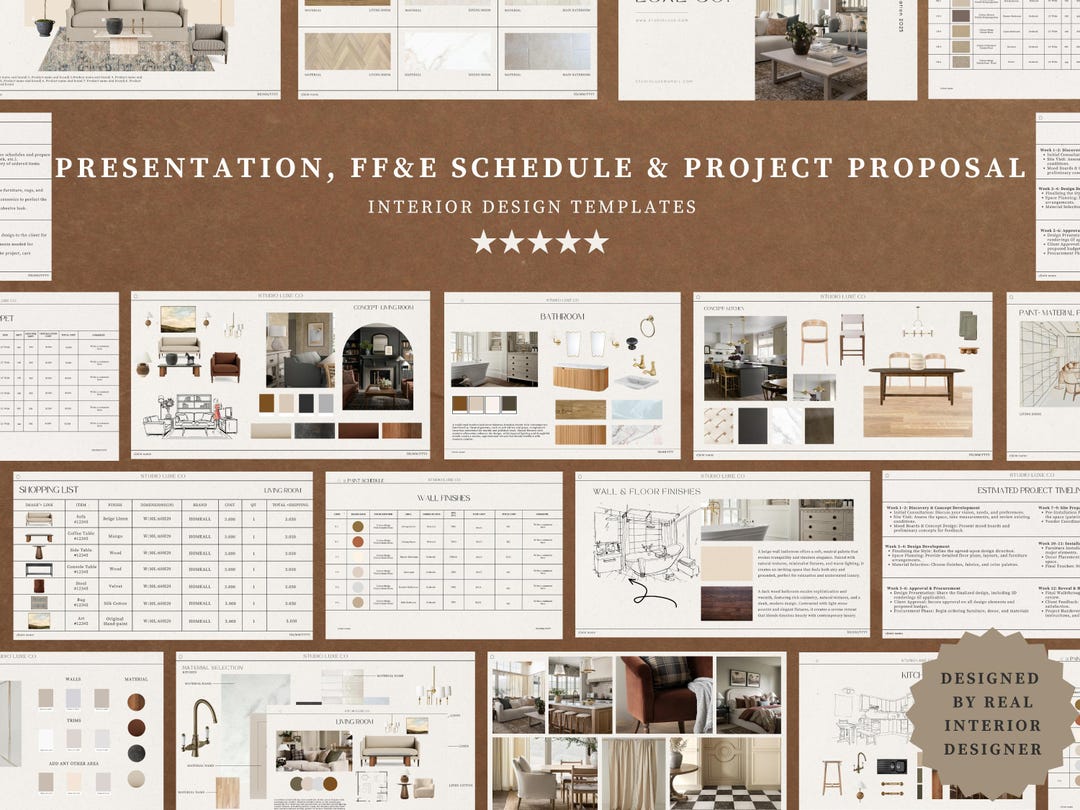 Interior Design Client Presentation, FF&E Schedule, Project Proposal ...
