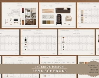 Interior Design FF&E Schedule Template, Canva Editable (US Letter, A4)