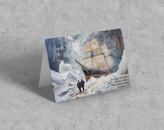 Sir Ernest Shackleton and Tom Crean -  Endurance Boat - A6 Card