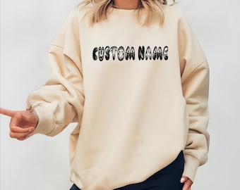 Custom Name Sweatshirt ,Personalized Name Hoodie ,Custom Text Sweater, Personalized Text Sweatshirt, Custom Number - arn451