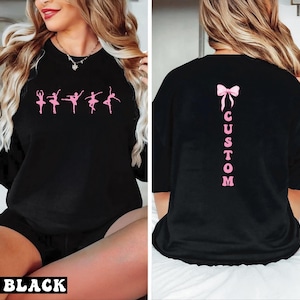 Dance Custom Bow Sweatshirt, Custom Coquette Bow Dancer Gift Hoodie, Dance Teacher Sweater, Dancer Era Sweatshirt - arn586