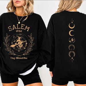 Salem 1692 Witch Sweatshirt, Vintage Halloween Hoodie, Witchcraft Cozy Autumn Sweater