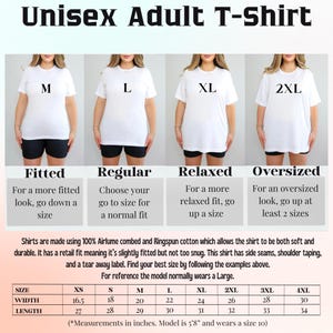 a women's t - shirt size guide with measurements