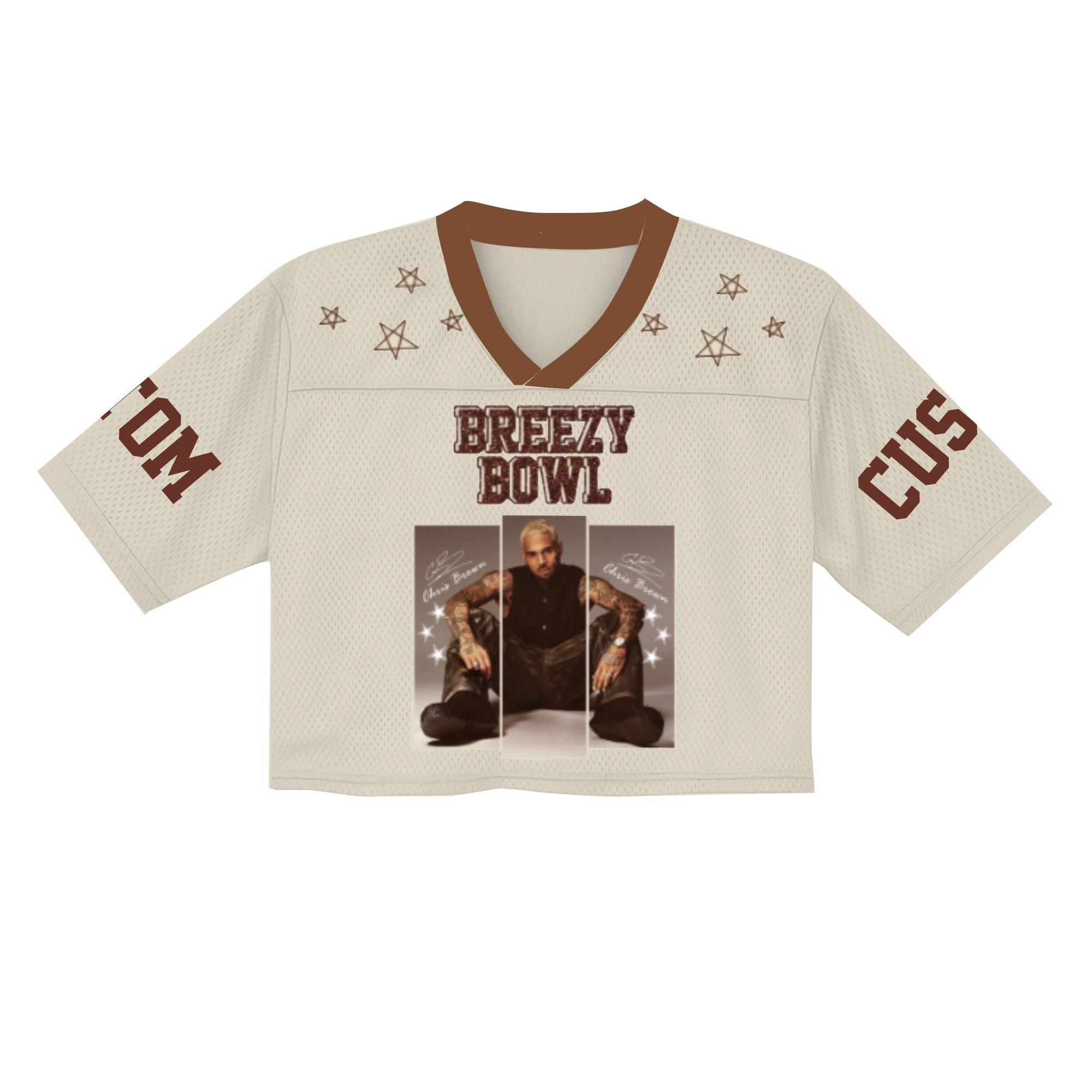 Personalized Chris Brown Tour Crop Top Football Jersey Full