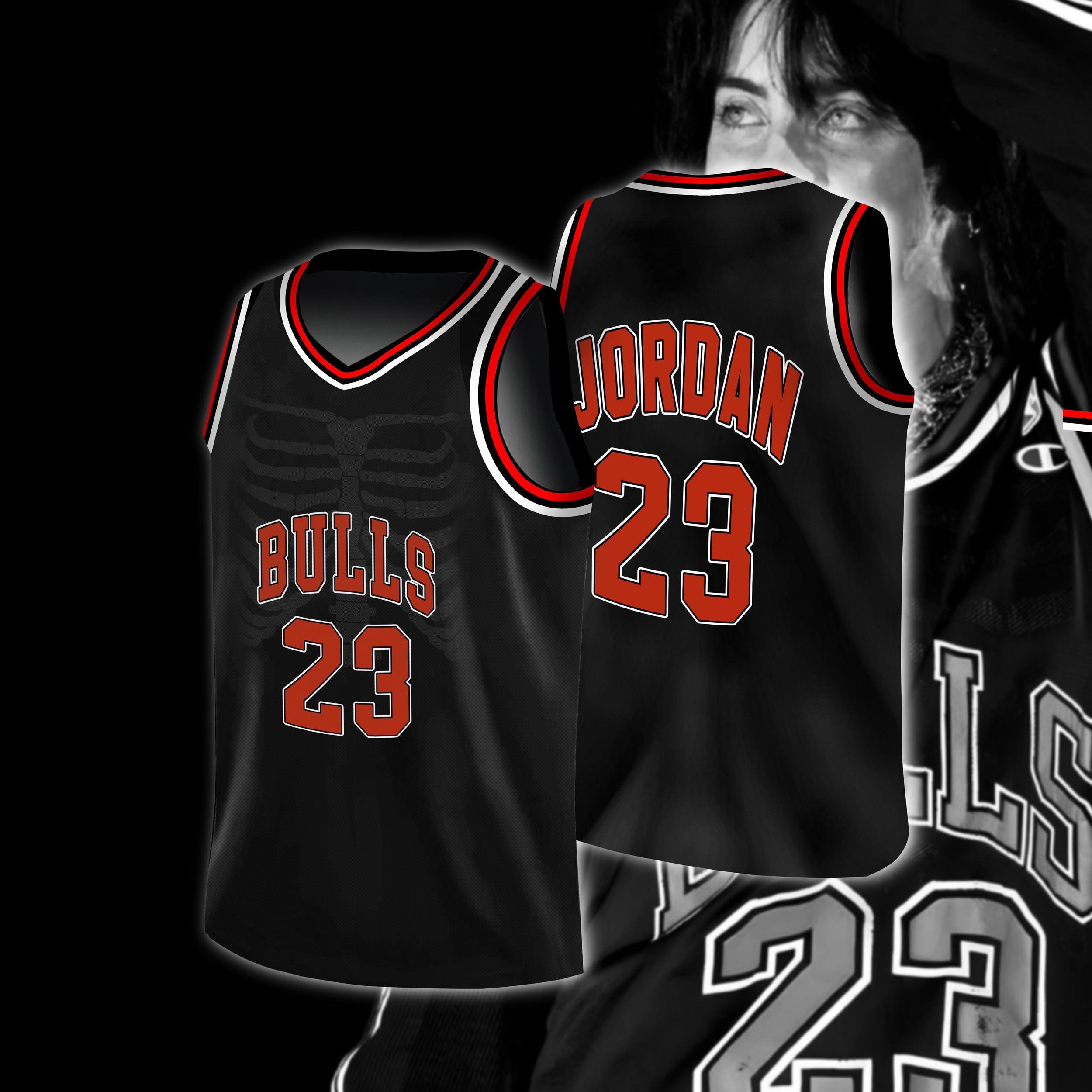 ジョーダン 23 ブルズ ジャージ：レトロ スケルトン バスケットボール