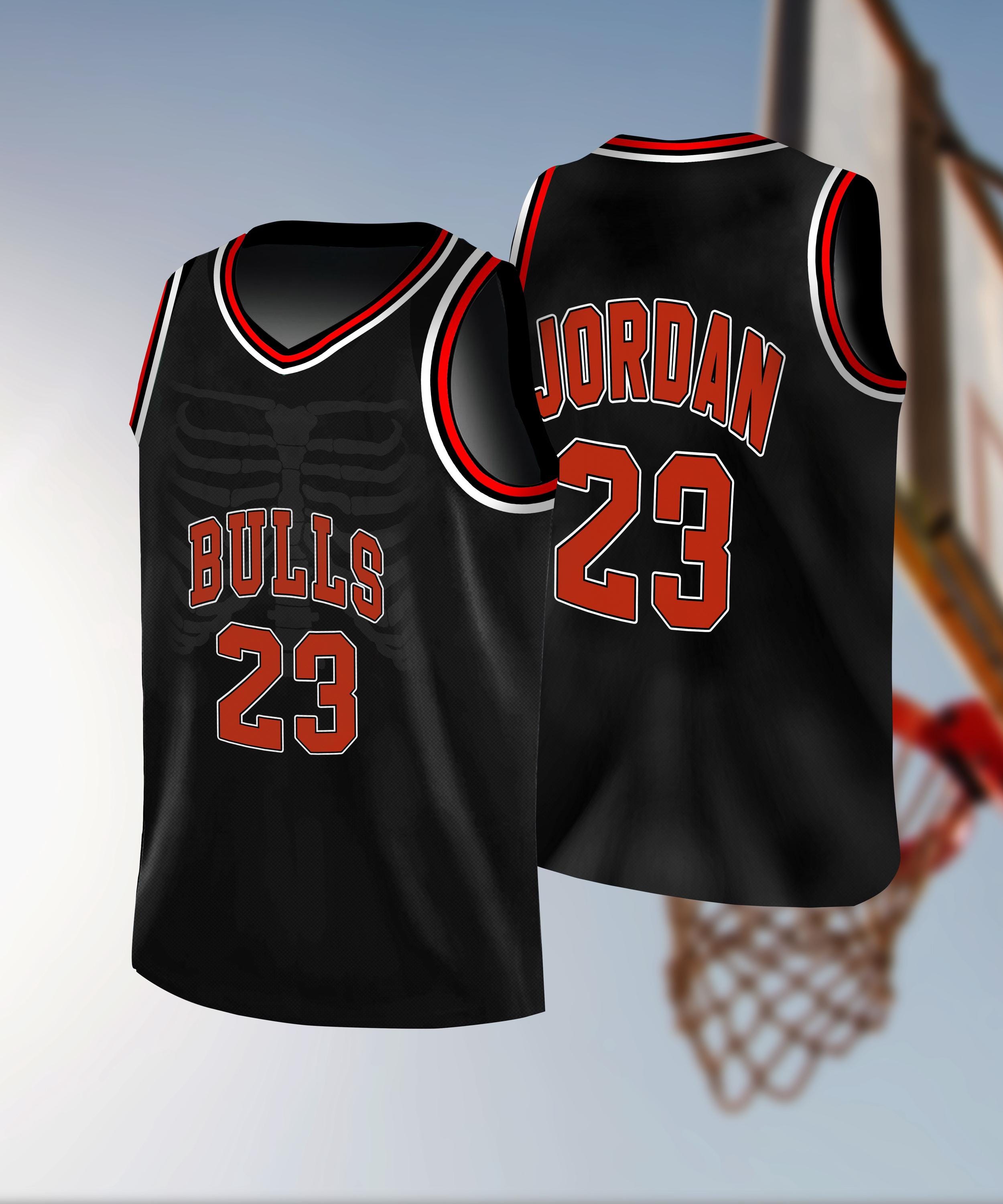ジョーダン 23 ブルズ ジャージ：レトロ スケルトン バスケットボール