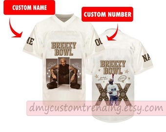 Breezy Bowl XX 2025 Football Jersey, Personalized Chris Brown Tour Jersey, Chris Brown Breezy Bowl Football Jersey, Chris Brown Jersey