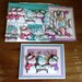 Caroling Snowmen Winter Any Occasion  Card kit - Hand Made,  Makes 4 cards with envelopes. Birthday, Thinking of You, Get Well, Thank You 