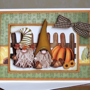 Fall Gnomes Card, Handmade Card, Autumn Greeting Card, All Occasion ...