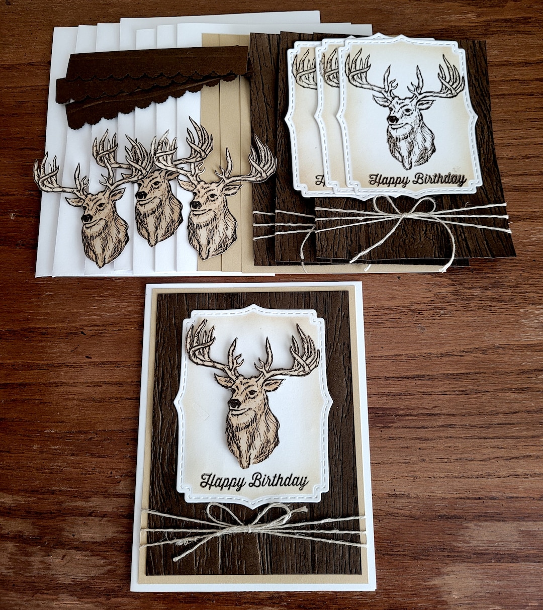 DIY Masculine Birthday Card Kit Birthday Cards Hand Stamped Hand