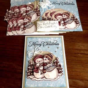 Kit couple bricolage bonhomme de neige de Noël 3D, cartes faites main, joyeux Noël, voeux de vacances, voeux de Noël, voeux d'hiver