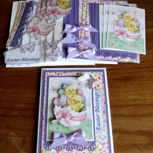 Kit de cartes à faire soi-même, voeux de Pâques, kit de cartes de Pâques, Bénédictions de Pâques, cartes de Joyeuses Pâques, Poussins de Pâques, ufs de Pâques, Cartes faites main, Pâques 3D