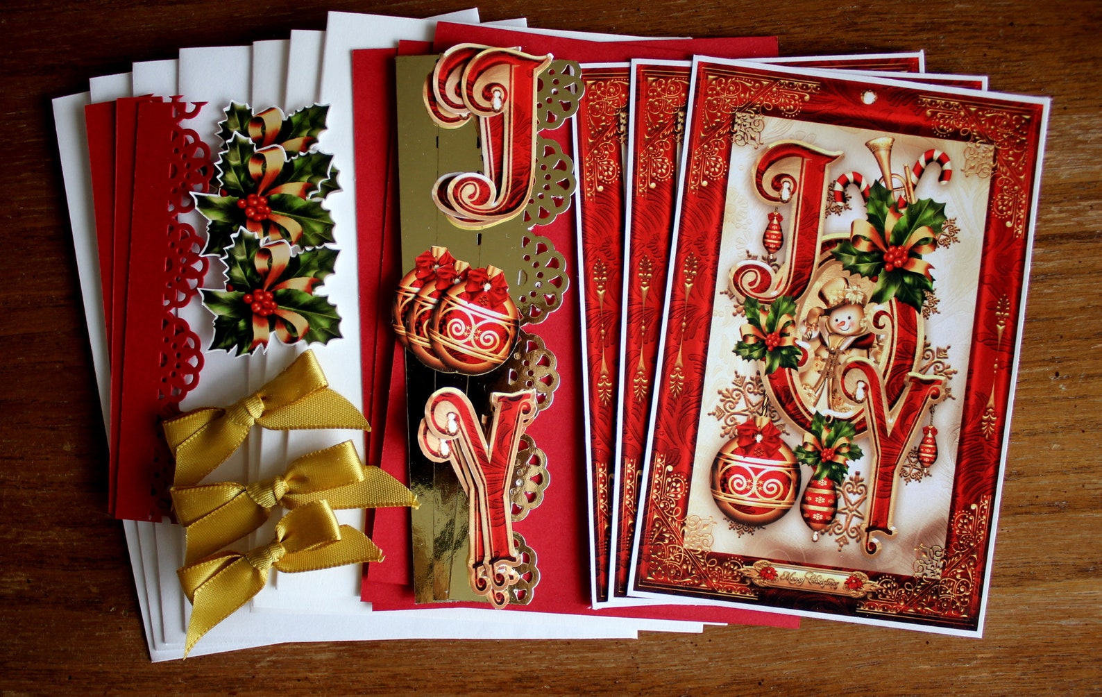 DIY Card Kit Traditional Holiday Card Joy Holiday Card Etsy