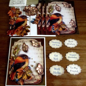 Bricolage, oiseau pour toutes les occasions - Kit de cartes papillon, joyeux anniversaire, je pense à vous, meilleurs voeux, bien, bonjour à mon ami, rétablissement