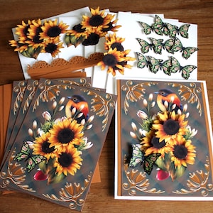 Kit de cartes à faire soi-même - Cartes tournesol - Kit de cartes pour toutes les occasions - Kit de cartes d'anniversaire - Kit de cartes Pensées à vous-Kit de cartes pour la fête des pères - Fête des mères - Guérison
