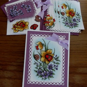 Kit de cartes bricolage chevalet jonquille, cartes de Pâques, toutes les occasions, je pense à vous, joyeux anniversaire, rétablissement, joyeux printemps, joyeuse fête des mères, kit 3D