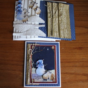 Kit de cartes bonhomme de neige 3D fait main bricolage et étoile de Noël, cartes de vœux, cartes de Noël, joyeux Noël, cartes de bonhomme de neige, carte de Hanoucca