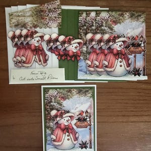 Kit de fabrication de cartes d'hiver 3D bricolage dame des neiges et cardinal, joyeuses fêtes, Noël, vacances d'hiver, kit pour un cadeau,
