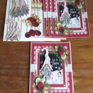 Kit nain de Noël à faire soi-même, Cartes de Noël, Cartes de Hanoucca, Cartes de vœux, Kit de cartes faites main, Qu'il neige, Hiver en toute occasion, Kit de cartes à faire soi-même