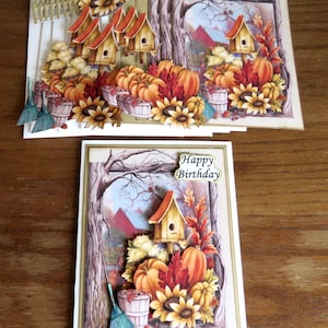 Kit de cartes d'automne à faire soi-même, cartes d'automne toutes occasions, anniversaire, bonjour, amis, je pense à vous, rétablissement, cartes 3D, cartes faites main, action de grâces