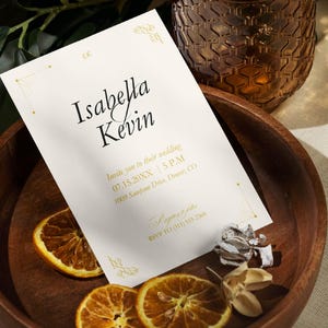Plantilla de invitación de boda con elegancia atemporal / Conjunto editable de Canva / Descarga digital / A4, A5, carta de EE. UU., media carta, móvil y cuadrada