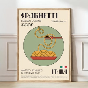 Spaghetti Poster, Digitales Spaghetti Poster, Italien Spaghetti Poster, Spaghetti Geschenkidee, Digitaler Download