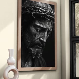 Black and White Jesus Poster, Jesus Christ Digital Download Print, Black&White Jesus Print, Jesus Christ Digital Print Gift Idea.