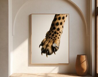 Cheetah wearing a diamond ring poster(Digital Download)