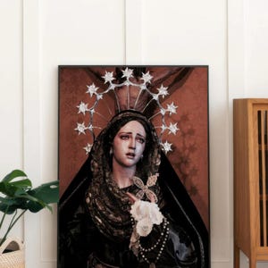 Holy Virgin Poster, Digital Holy Virgin Poster,Mary Digital Art, Digital Holy Virgin Gift Idea