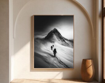 Black and white skiing poster(Digital Download)