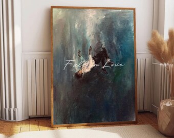 Abstract Oil Painting Poster, Fall in Love Art (Digital Download)