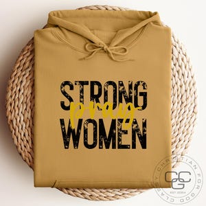 Strong Women Bidden, christelijk sweatshirt voor mannen, religieus sweatshirt met capuchon, Faith-kleding, religieuze cadeaus voor mannen en vrouwen