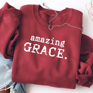 Amazing Grace unisex kleding, religieus sweatshirt met capuchon, Faith-kleding, religieuze cadeaus voor mannen en vrouwen, christelijke hoodie