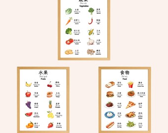 Póster bilingüe chino-inglés con pronunciación de mandarín (MP4) (descarga digital)