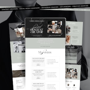 Canva Website Template Social Media Manager Content Creator UGC Portfolio Instagram Marketing Coach Influencer Landing Page