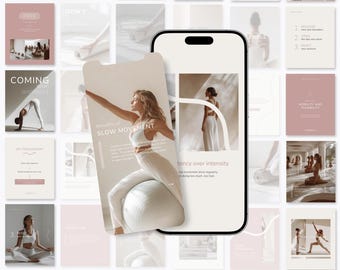 Canva Instagram Templates for Wellness Brands | Yoga & Pilates Social Media Kit