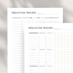 Medication Tracker Printable, Instant Download Medication Log Pill Tracker for Easy Medical Record Keeping