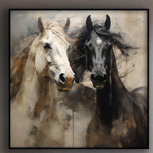 Horse Oil Painting,100% Hand Painted, Textured Painting, Abstract Oil Painting, Acrylic Painting, Wall Decor Living Room, Office Wall Art