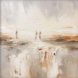 Large Abstract Oil Painting Hand Painted Oil Painting, Neutral Landscape Textured Wall Decor for Living Room & Office, Abstract Canvas Art