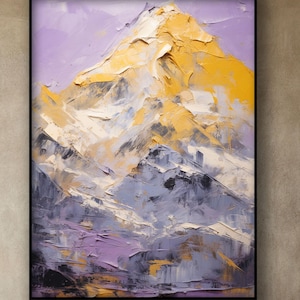 Abstract Mountain, 100% Hand Painted, Textured Painting, Acrylic Abstract Oil Painting, Wall Decor Living Room, Office Wall Art