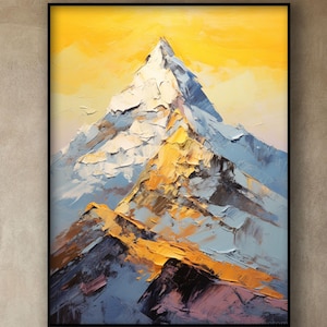 Abstract Mountain, 100% Hand Painted, Textured Painting, Acrylic Abstract Oil Painting, Wall Decor Living Room, Office Wall Art