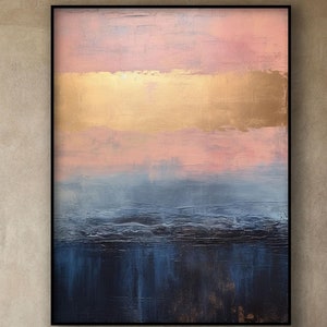 Gold, Blue & Pink Abstract Oil Painting, 3D Painting, 100% Handmade, Textured Modern Painting, Acrylic Abstract Oil Painting, Wall Decor Art