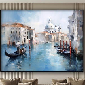 Handmade, Venice Oil Painting Italy Original Art Oil Painting Venice Venice Grande Canale Wall Art Spray