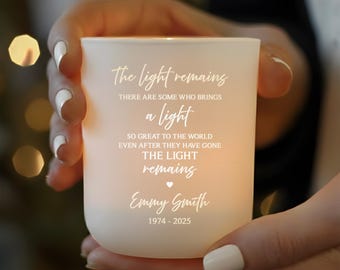 Personalized Memorial Tealight Holder, Custom Funeral Candle for Loss of Loved One, Remembrance Gift, Scented Soy Tea Light Included