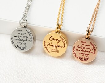 Personalized Urn Necklace For Loss Gift, Custom Ashes Holder For Cremation Jewelry, 18K Gold  Engraved Memorial Keepsake