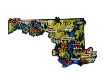 Maryland 3D State-Shaped Flexible Souvenir Magnet