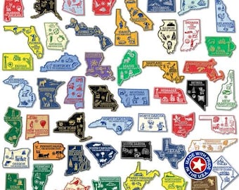 Original U.S. State Magnet Set von Classic Magnets, 51-teiliges Vintage Magnet Set, Sammler Souvenirs Souvenirs Made in the USA