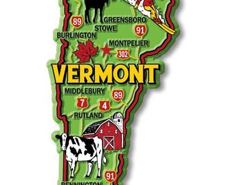 Vermont Colorful State Magnet Collectible Souvenirs Made in the USA