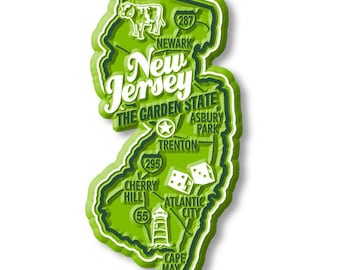 New Jersey - NJ Premium State Magnet Collectible Souvenir Made in the USA